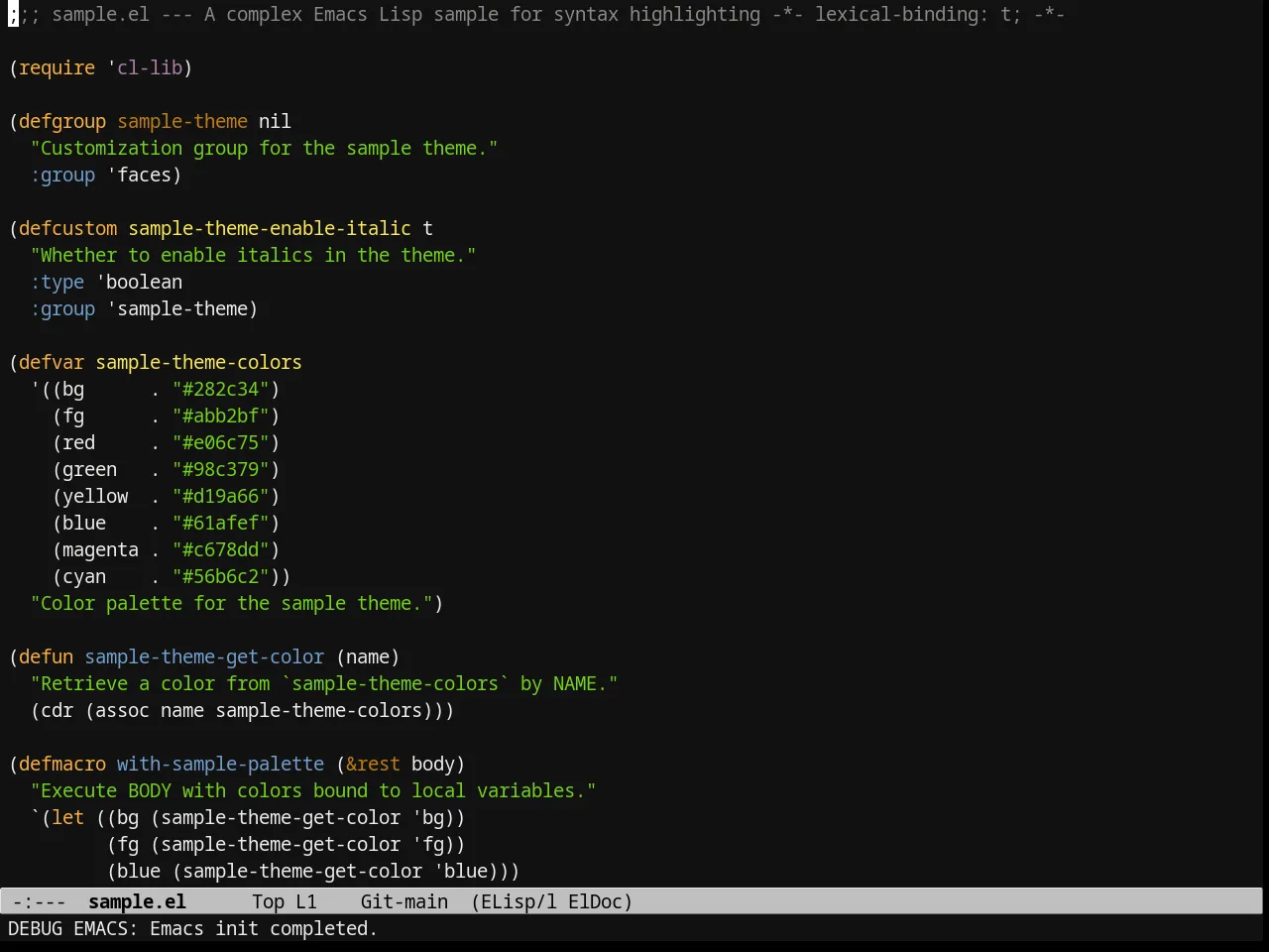 Tango 2 Theme in emacs-lisp-mode