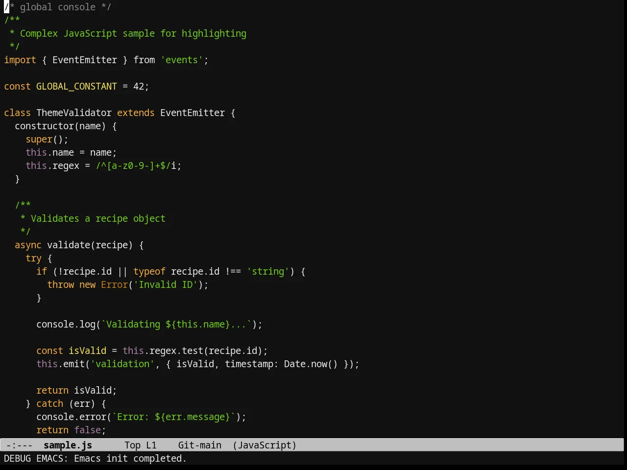Tango 2 Theme in javascript-mode