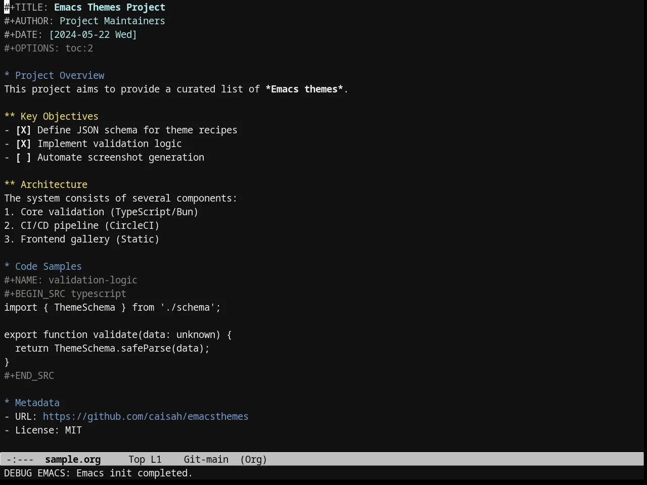 Tango 2 Theme in org-mode
