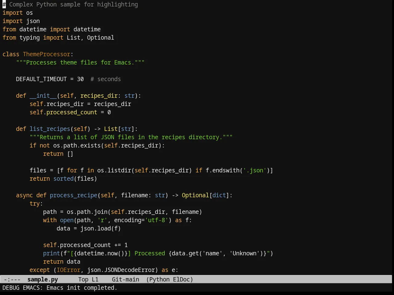 Tango 2 Theme in python-mode