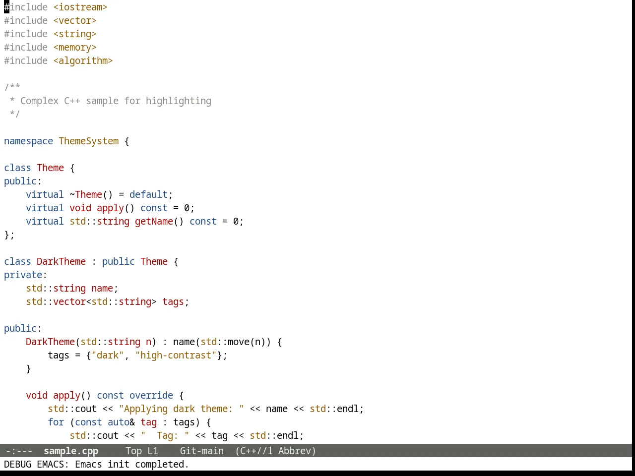 Tango Plus Theme in c++-mode