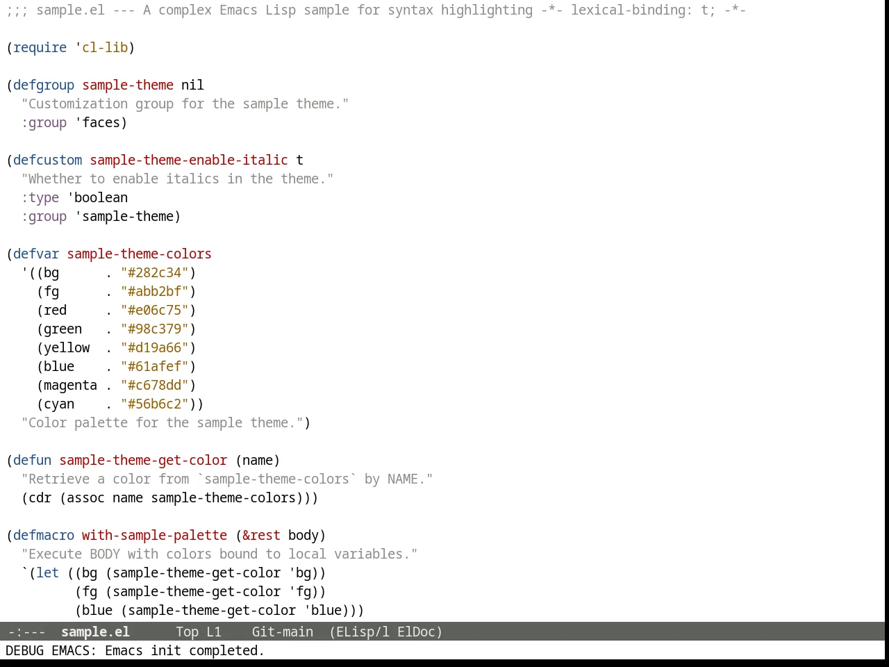 Tango Plus Theme in emacs-lisp-mode