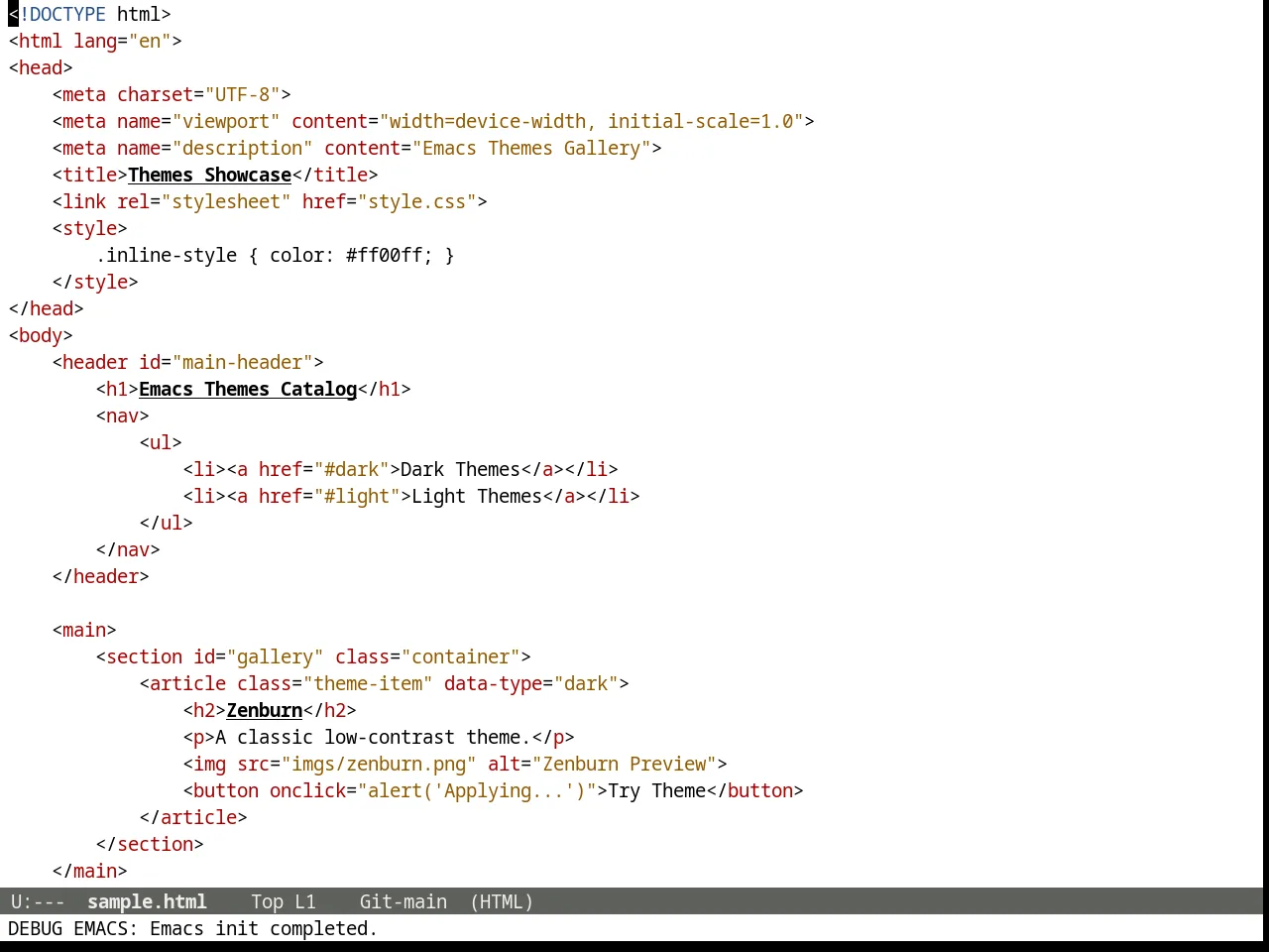 Tango Plus Theme in html-mode