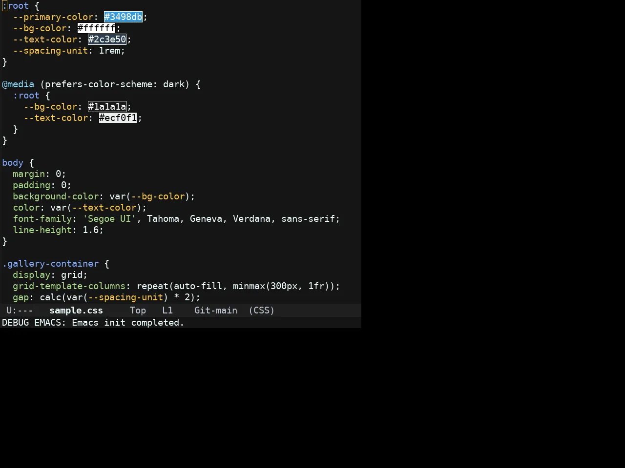 Tangonov Theme in css-mode