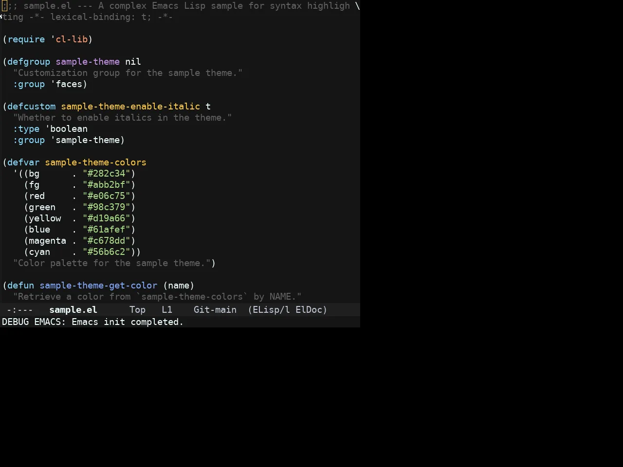 Tangonov Theme in emacs-lisp-mode