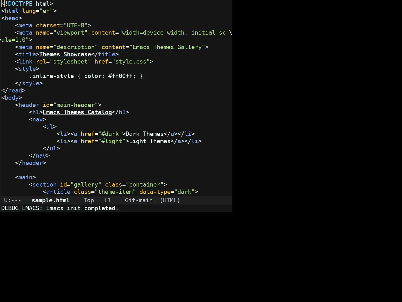 Tangonov Theme in html-mode
