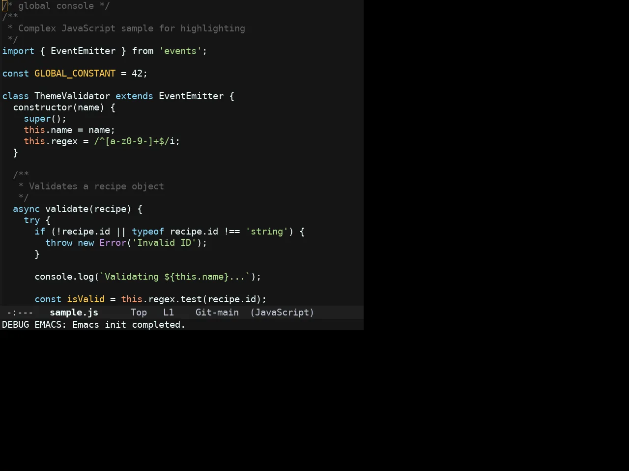 Tangonov Theme in javascript-mode