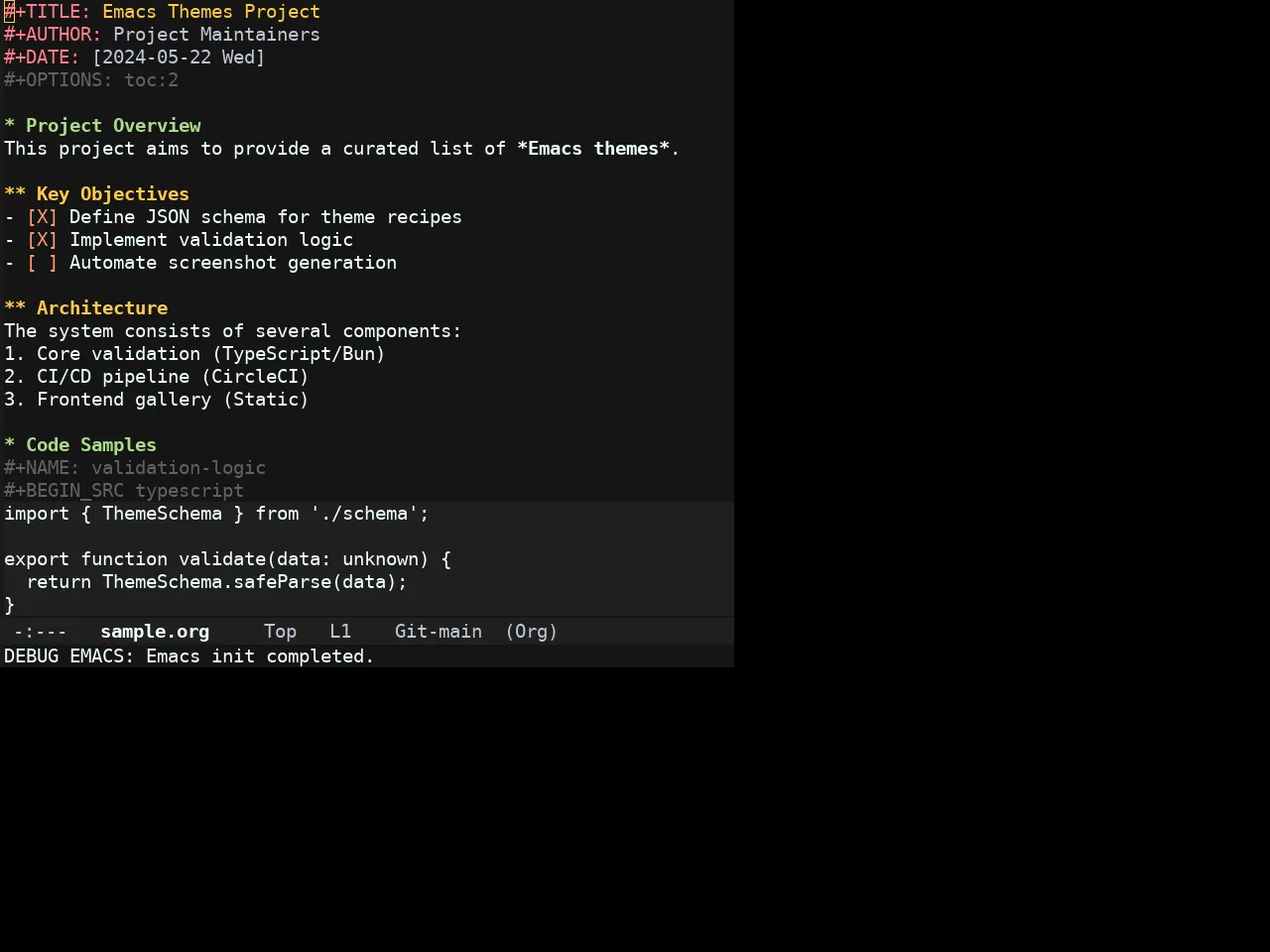 Tangonov Theme in org-mode