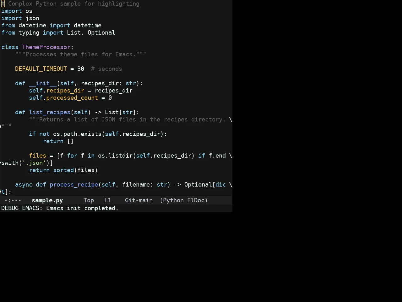 Tangonov Theme in python-mode