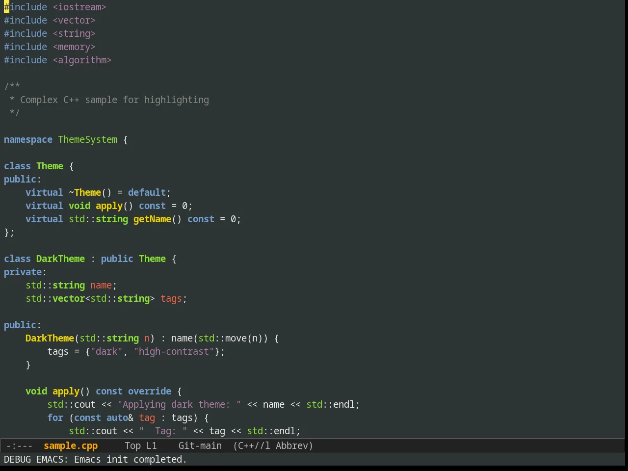 Tangotango Theme in c++-mode