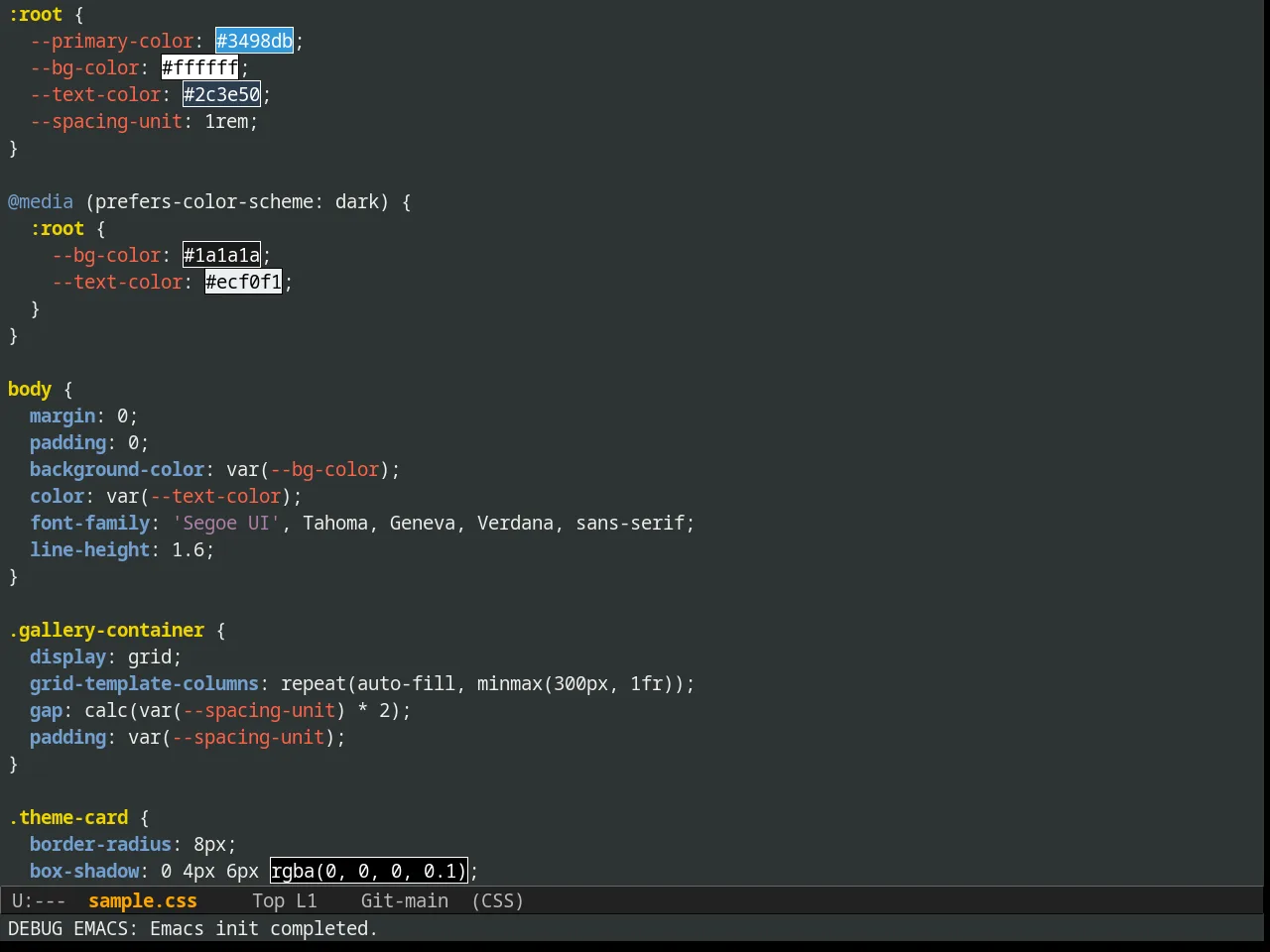 Tangotango Theme in css-mode