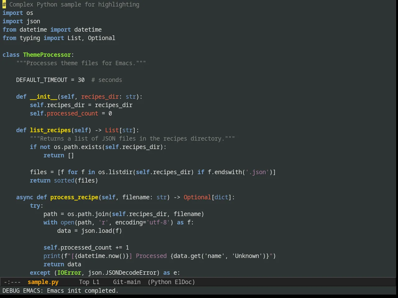 Tangotango Theme in python-mode