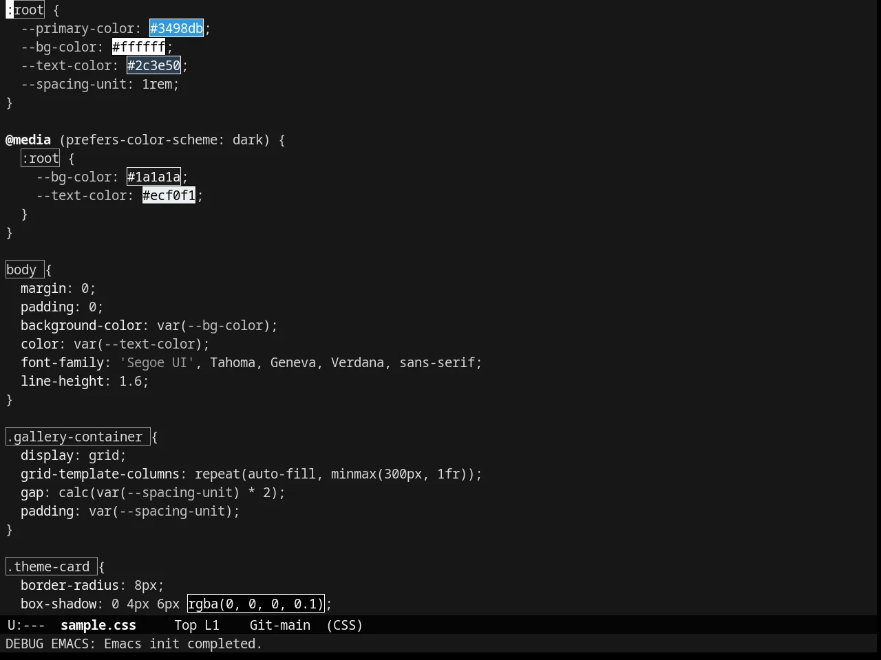 Tao Theme in css-mode