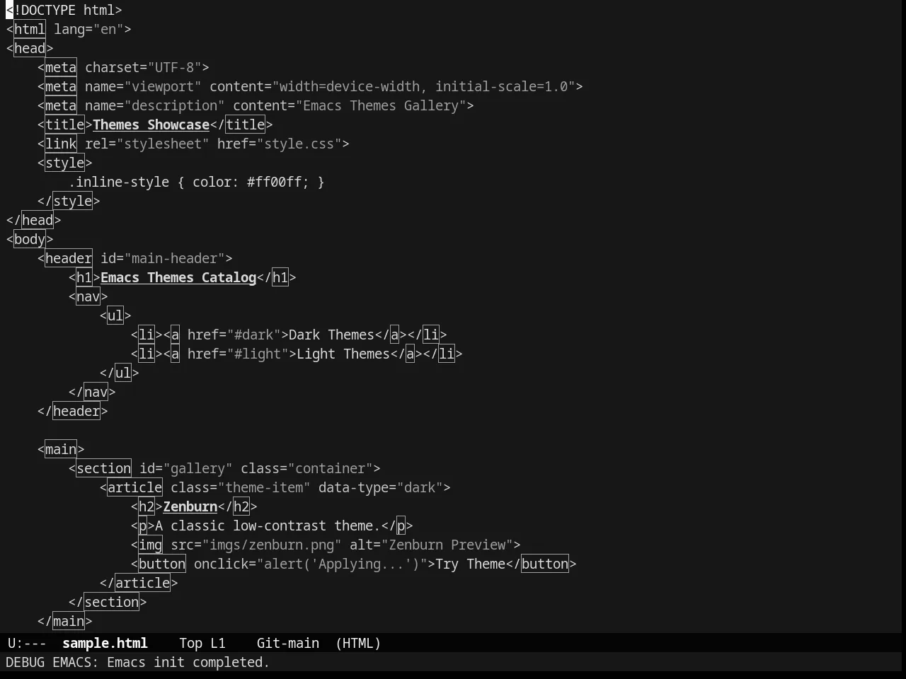 Tao Theme in html-mode