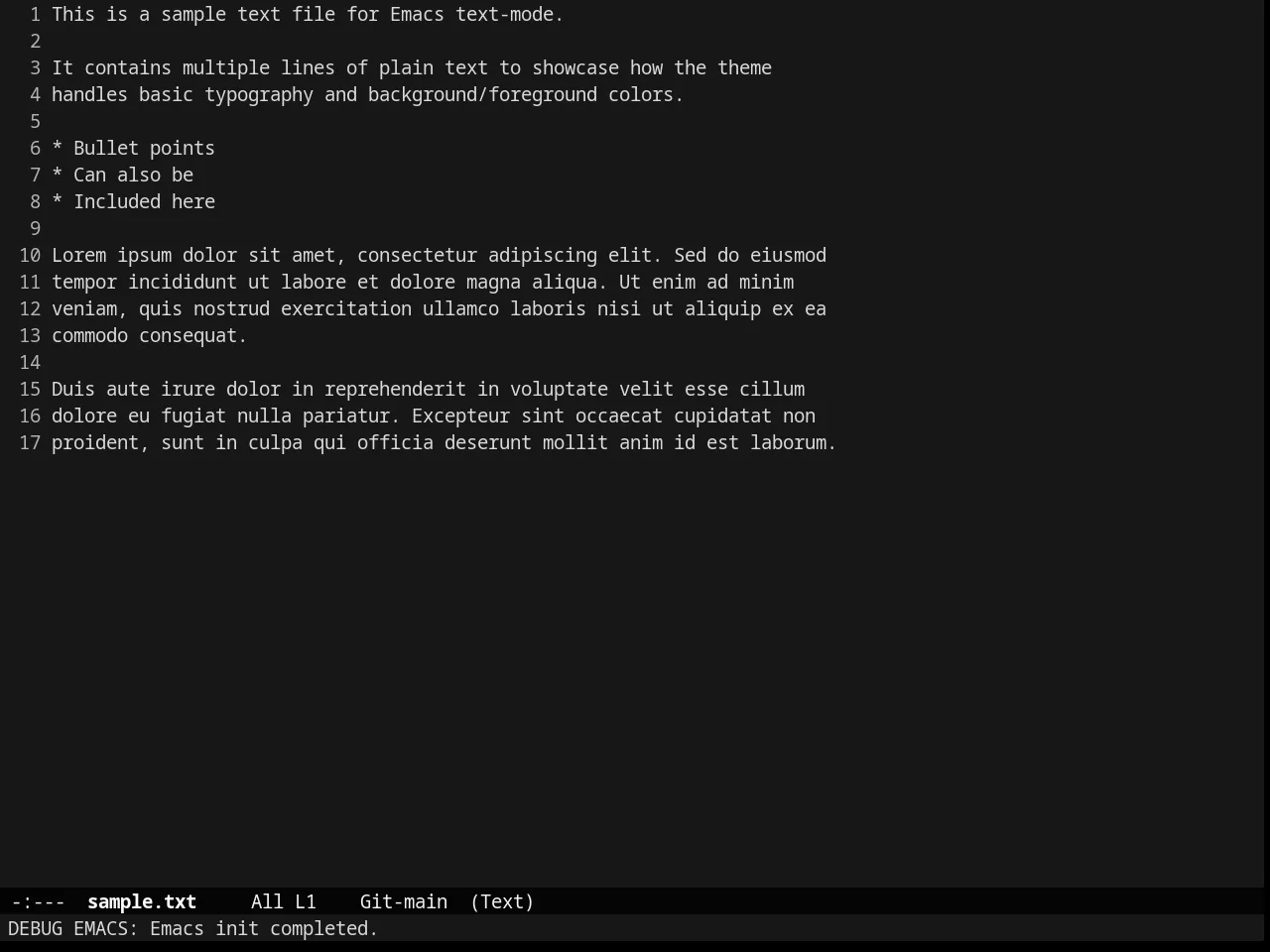 Tao Theme in text-mode