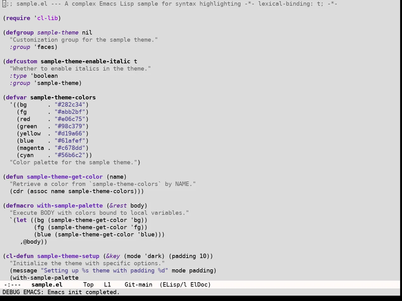 Tardis Theme in emacs-lisp-mode