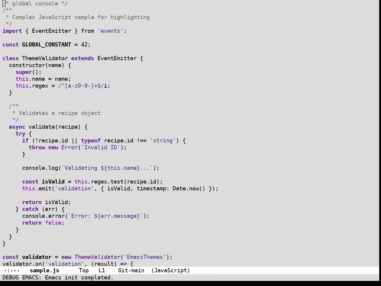 Tardis Theme in javascript-mode