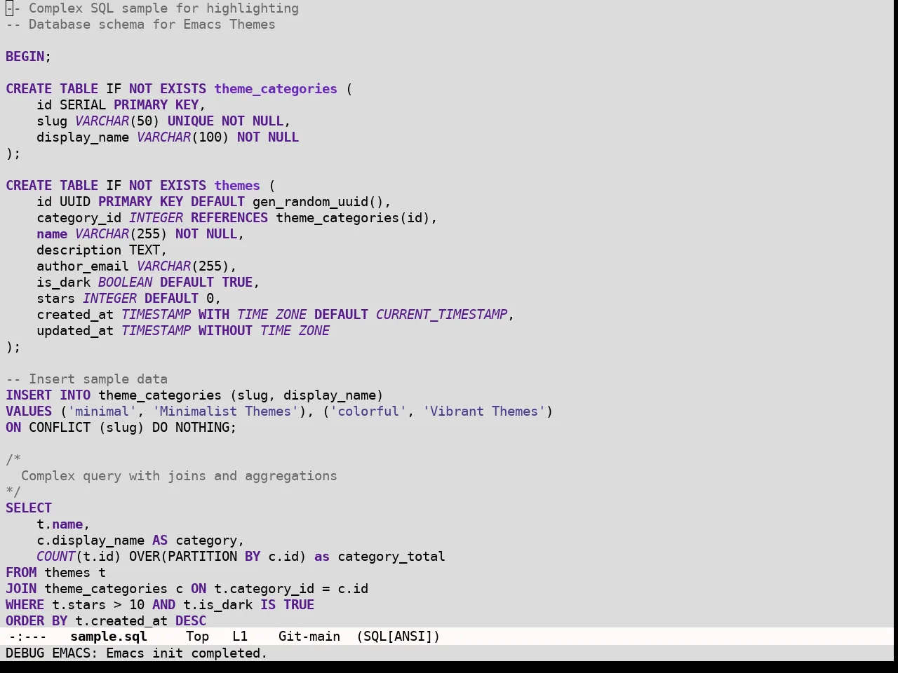 Tardis Theme in sql-mode