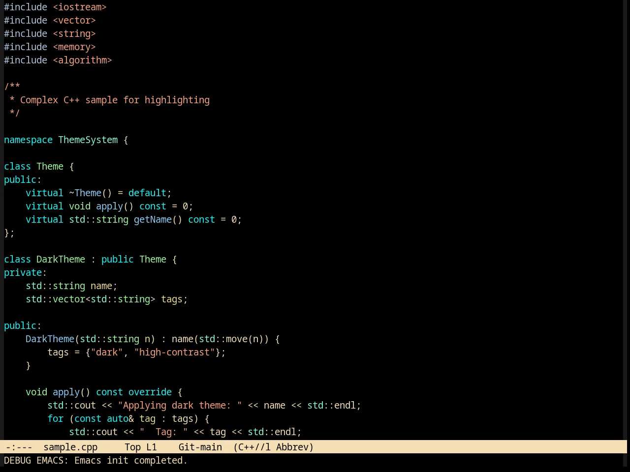 Taylor Theme in c++-mode