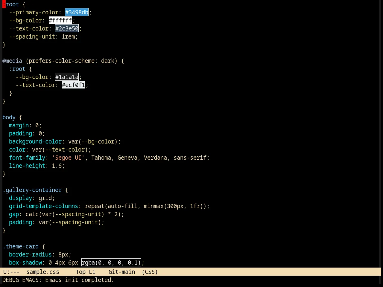Taylor Theme in css-mode