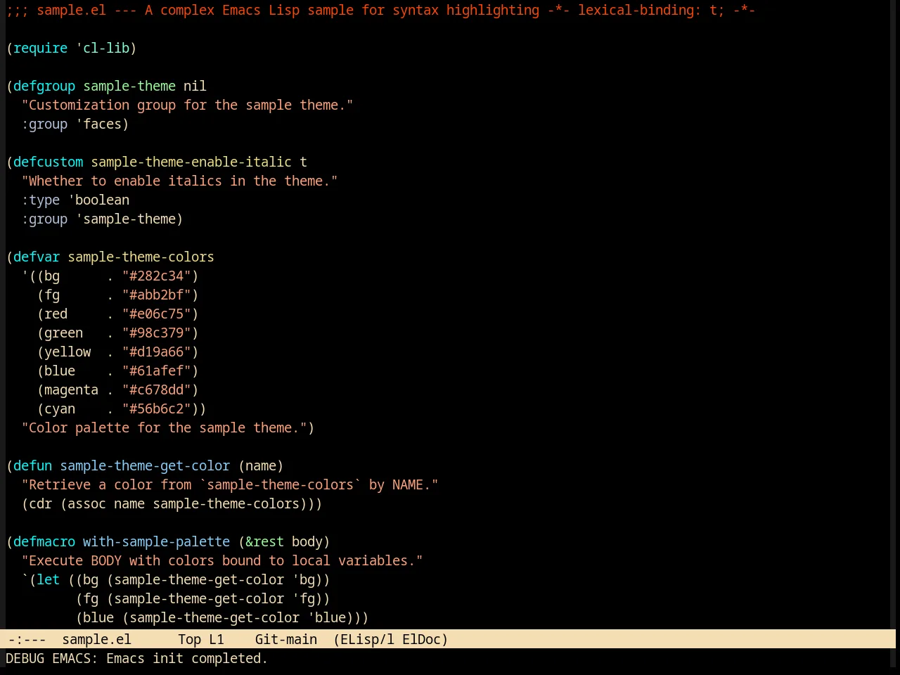 Taylor Theme in emacs-lisp-mode