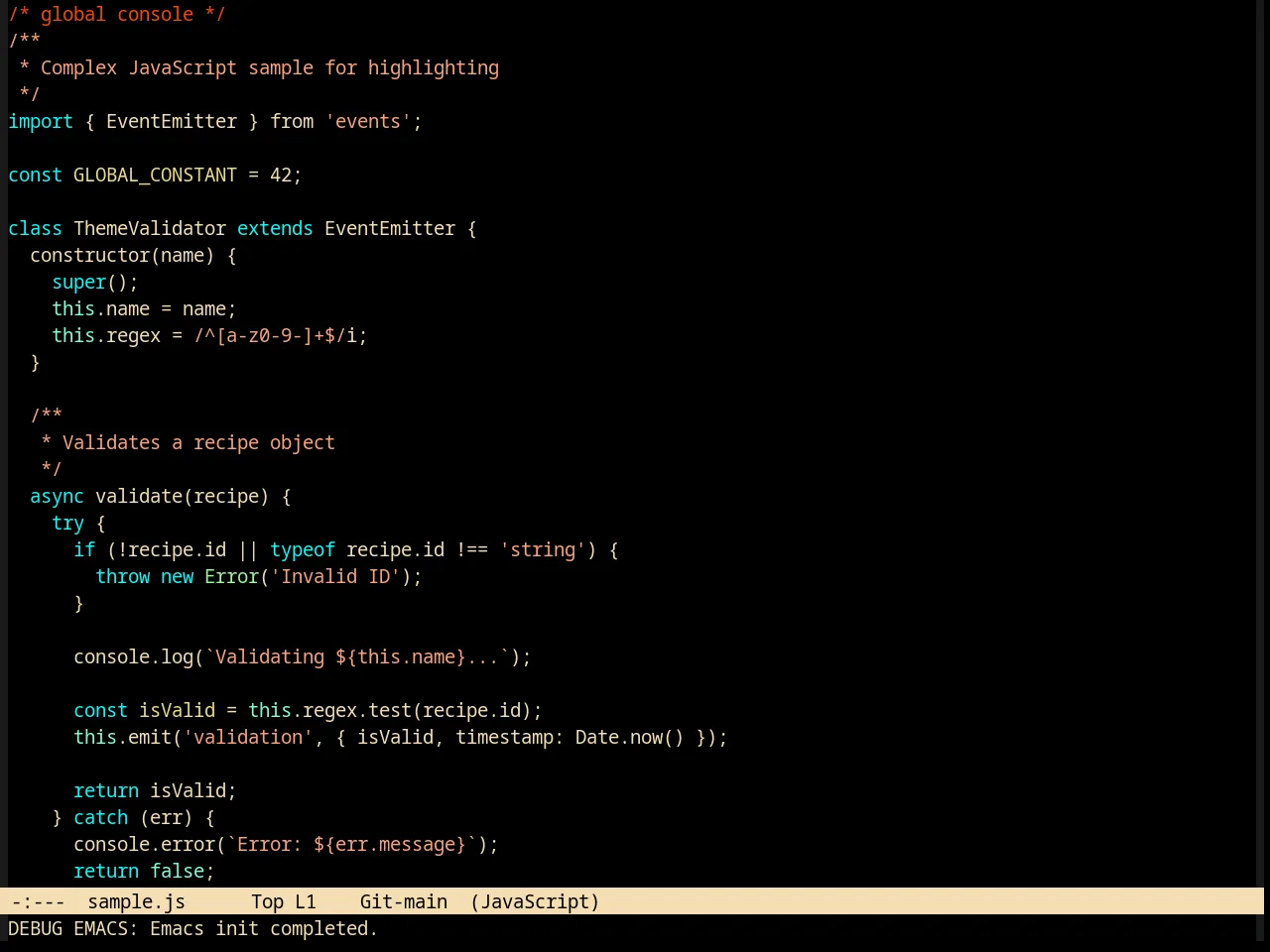 Taylor Theme in javascript-mode