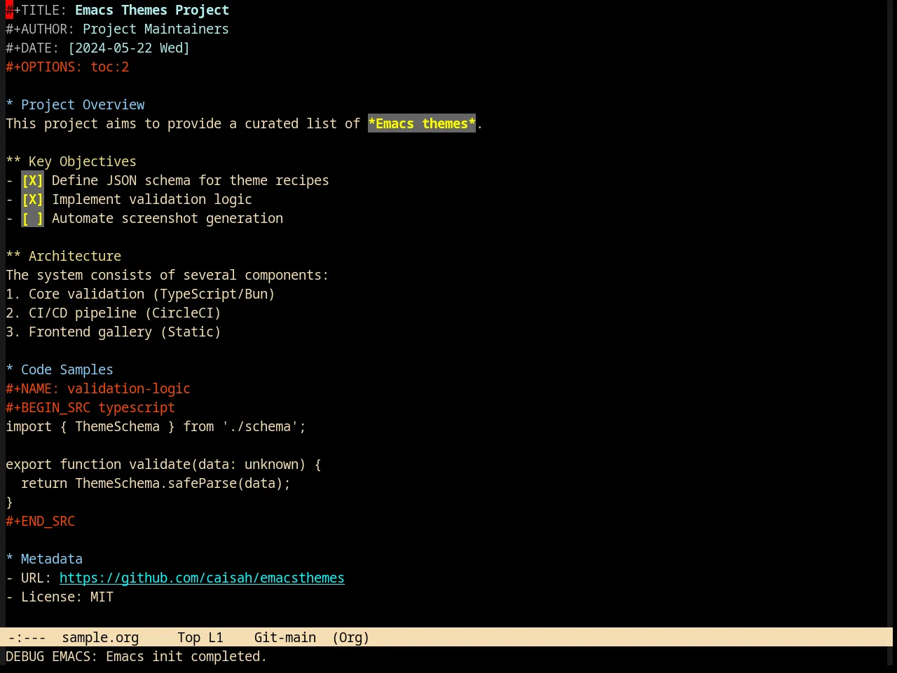 Taylor Theme in org-mode
