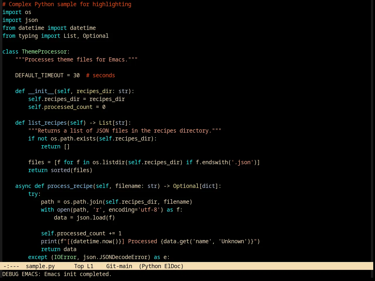 Taylor Theme in python-mode