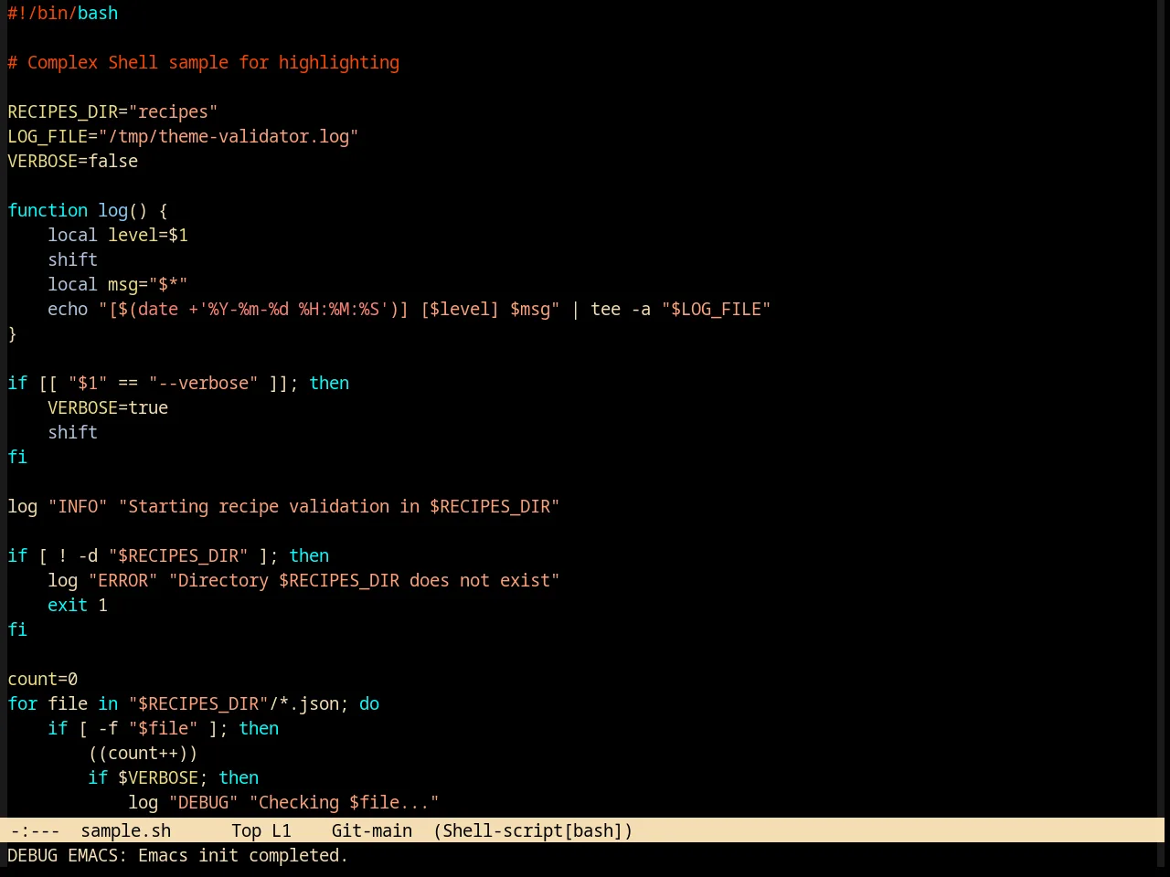 Taylor Theme in sh-mode