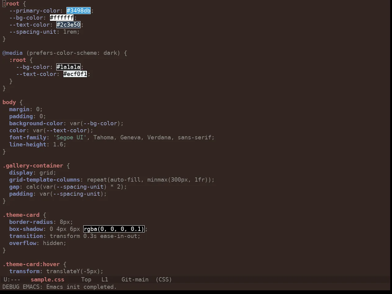 Ewal Tempus Autumn Theme in css-mode