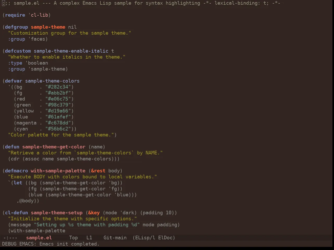Ewal Tempus Autumn Theme in emacs-lisp-mode