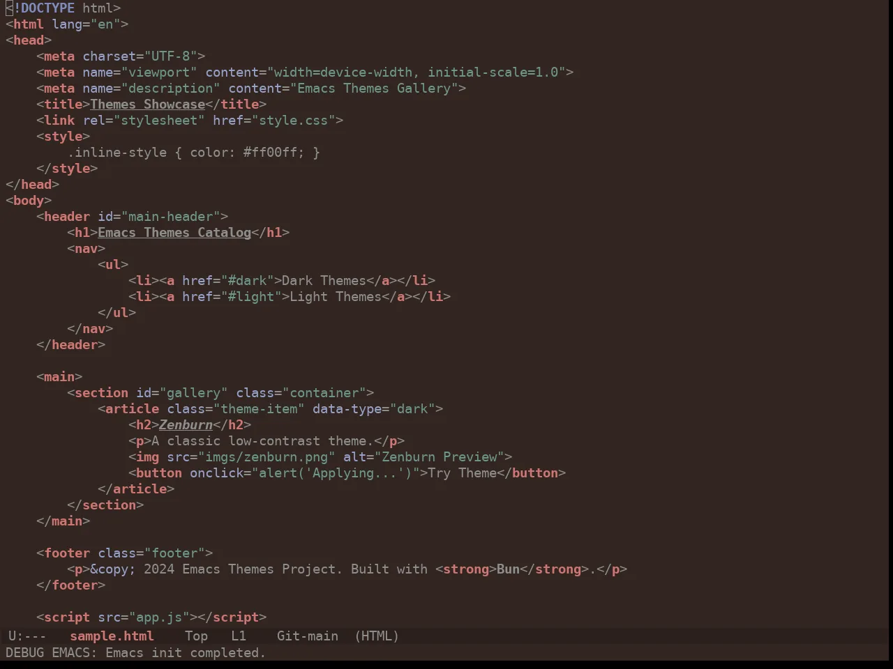 Ewal Tempus Autumn Theme in html-mode