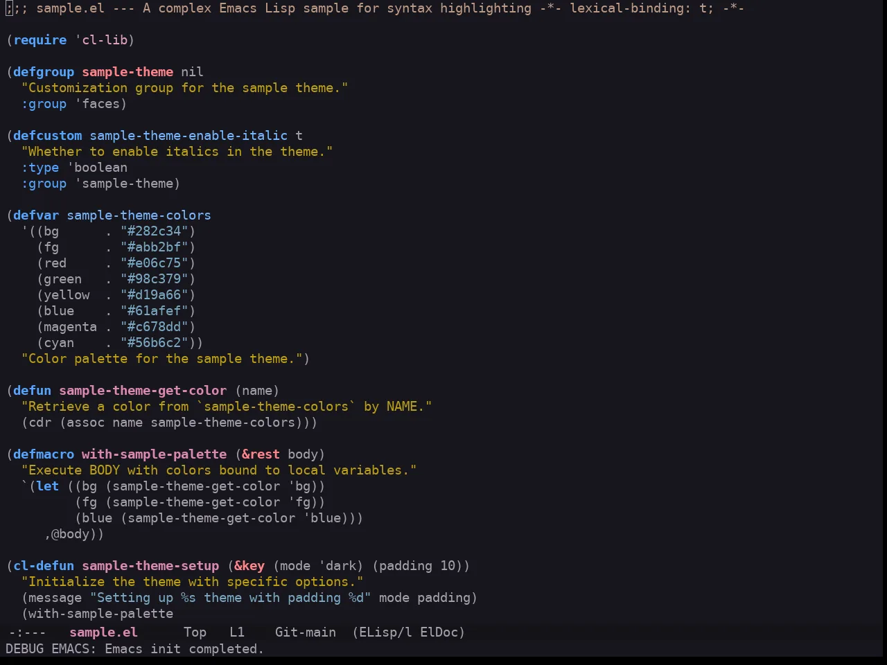 Ewal Tempus Future Theme in emacs-lisp-mode