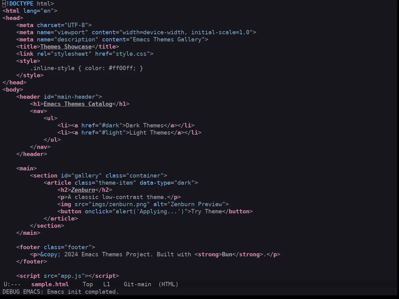 Ewal Tempus Future Theme in html-mode