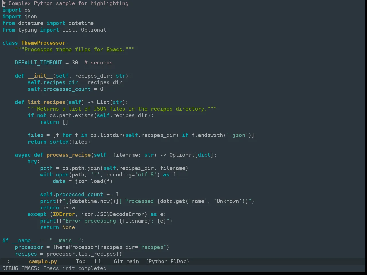 Ewal Tempus Rift Theme in python-mode