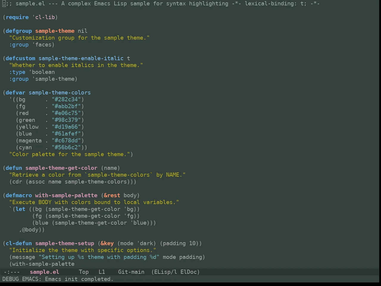 Ewal Tempus Spring Theme in emacs-lisp-mode
