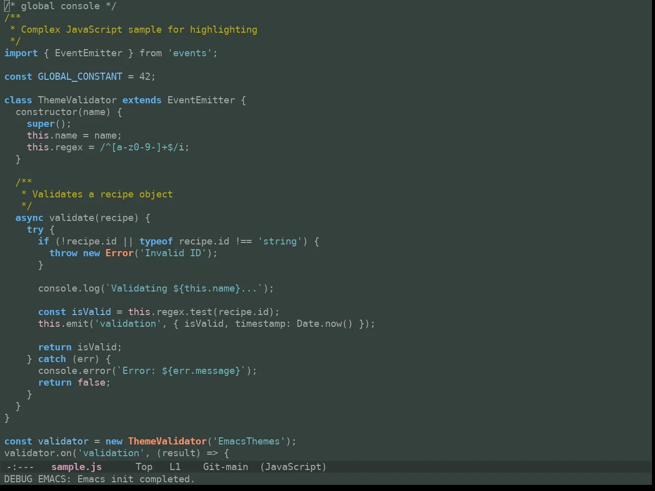 Ewal Tempus Spring Theme in javascript-mode
