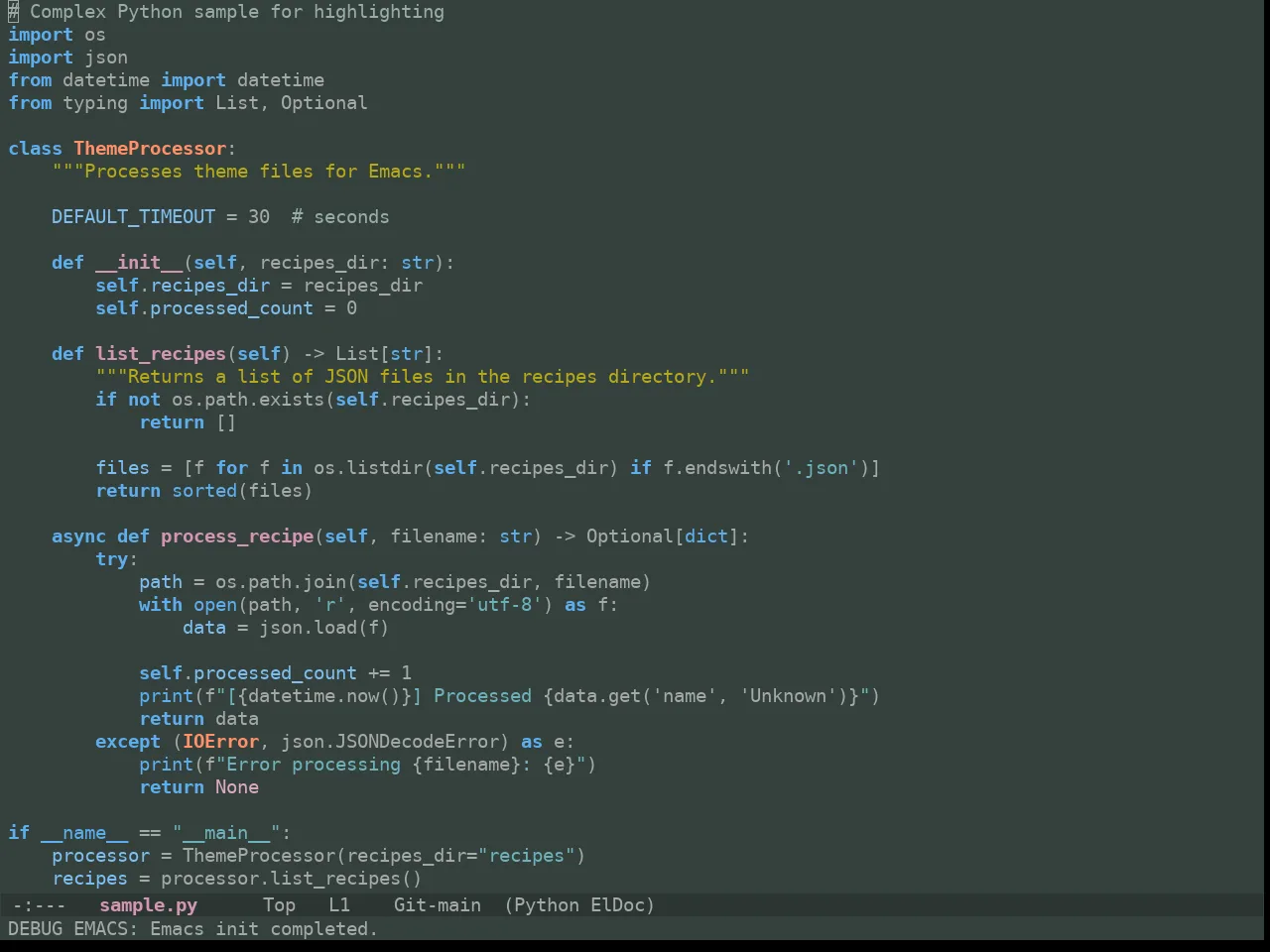 Ewal Tempus Spring Theme in python-mode
