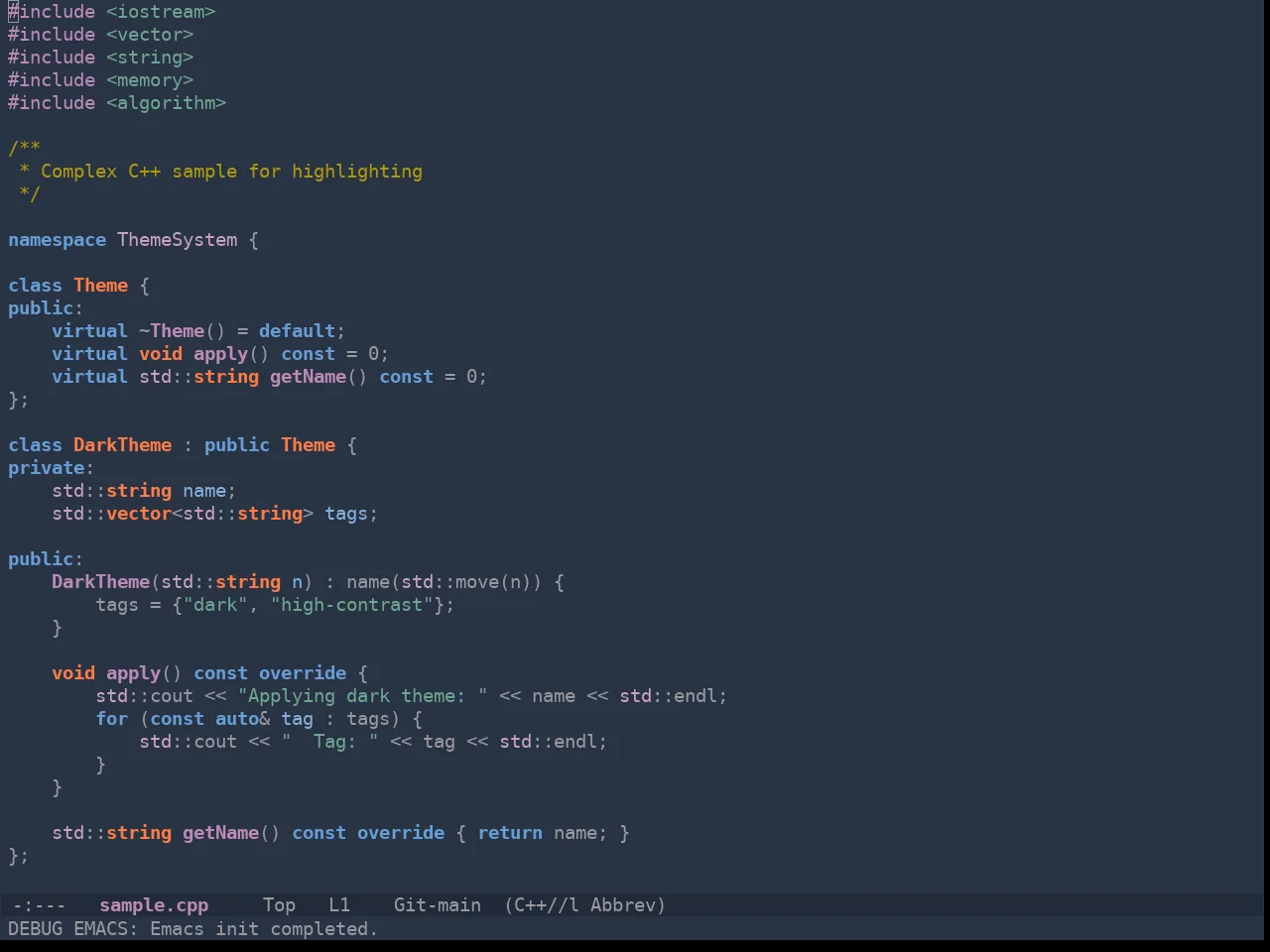 Ewal Tempus Summer Theme in c++-mode