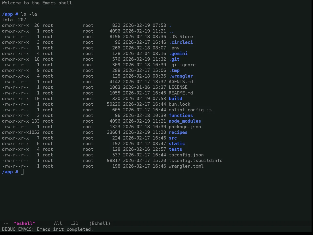 Ewal Tempus Warp Theme in eshell