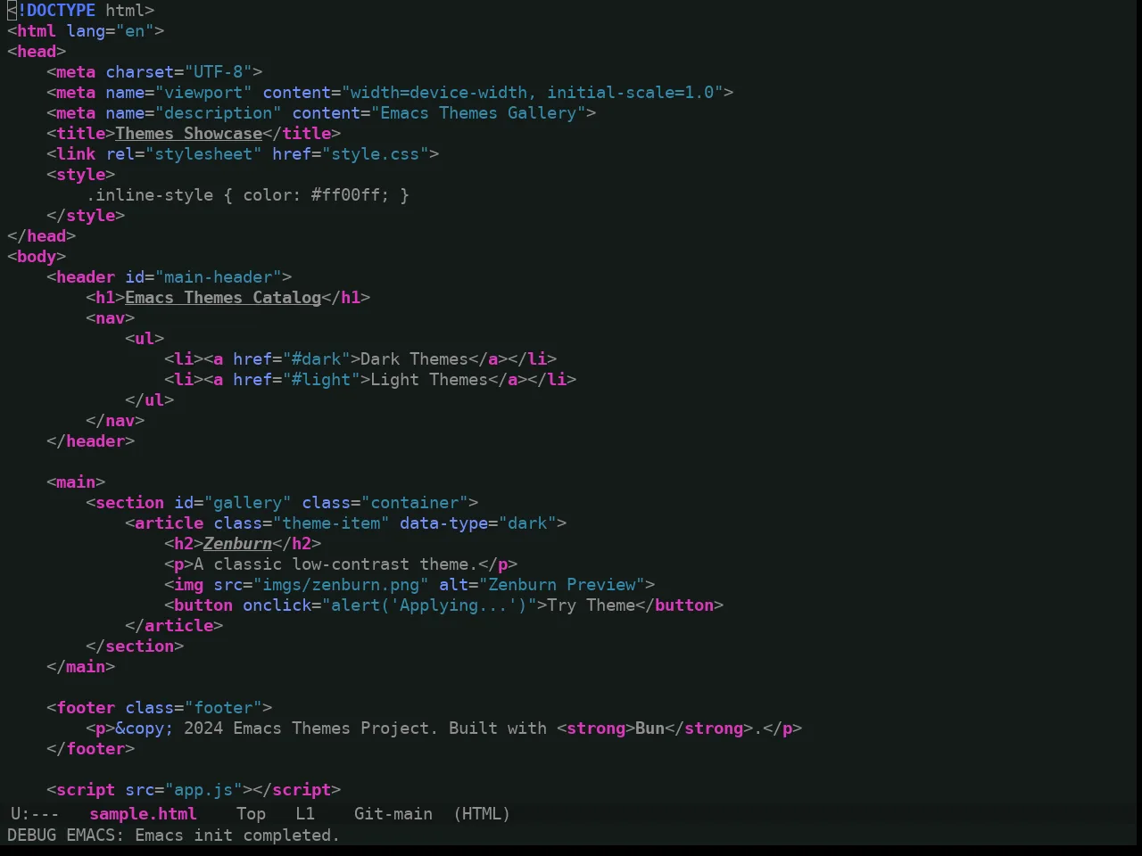 Ewal Tempus Warp Theme in html-mode