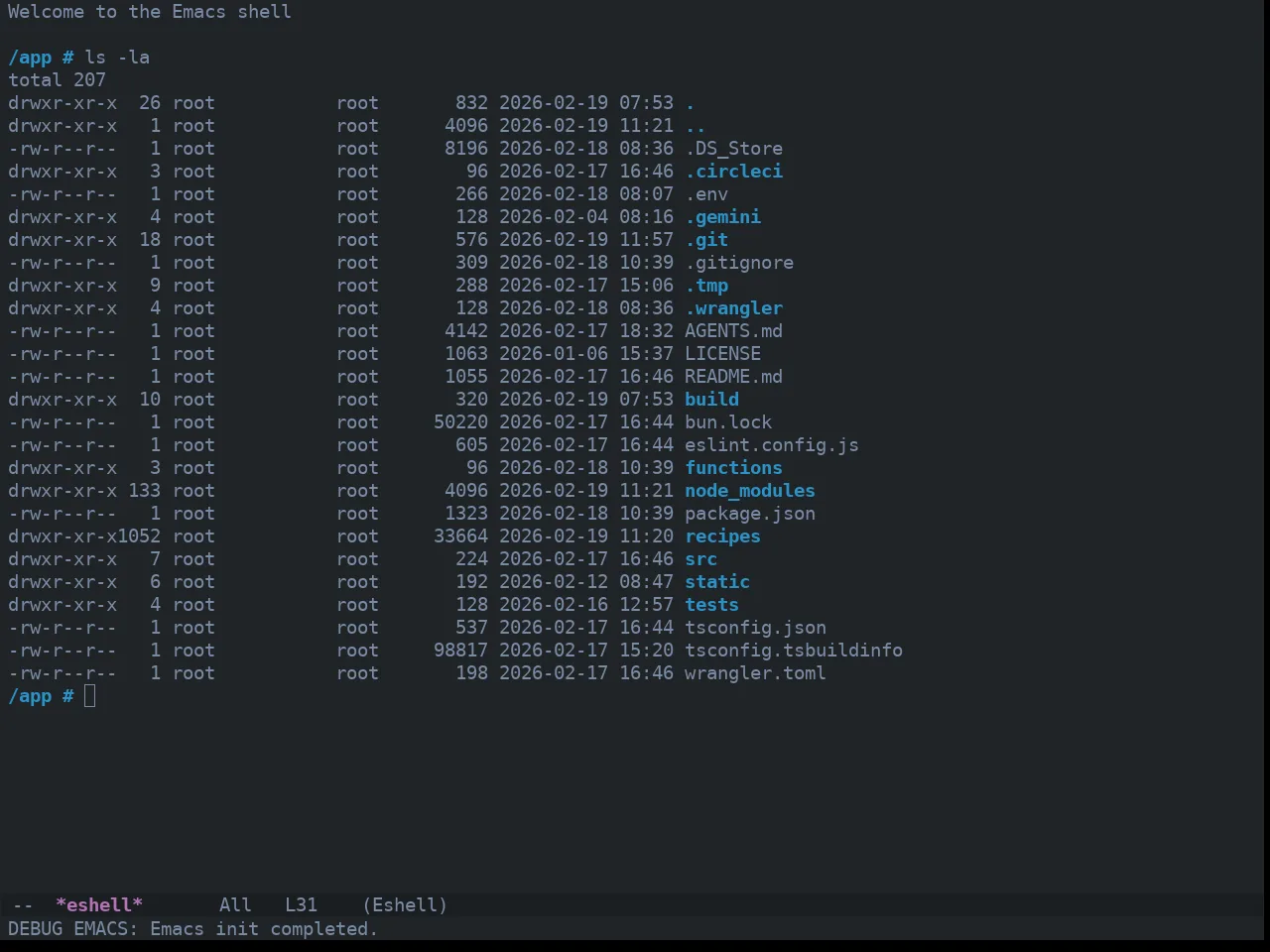 Ewal Tempus Winter Theme in eshell