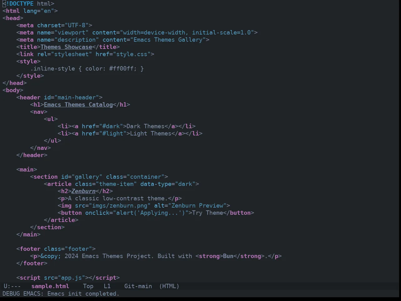 Ewal Tempus Winter Theme in html-mode