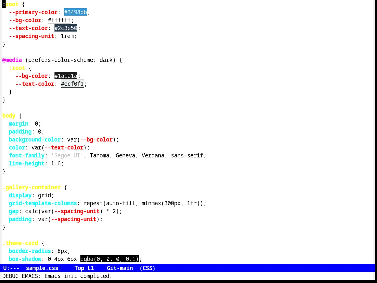 Termbright theme in css-mode