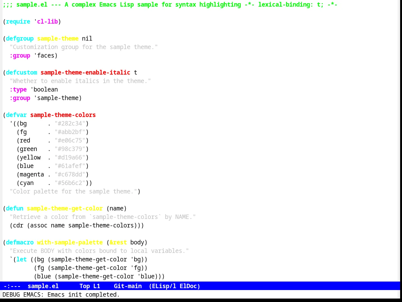 Termbright theme in emacs-lisp-mode