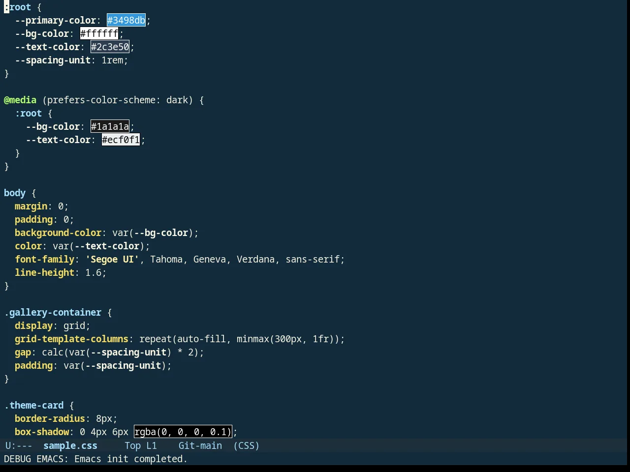 Thankful Eyes Theme in css-mode
