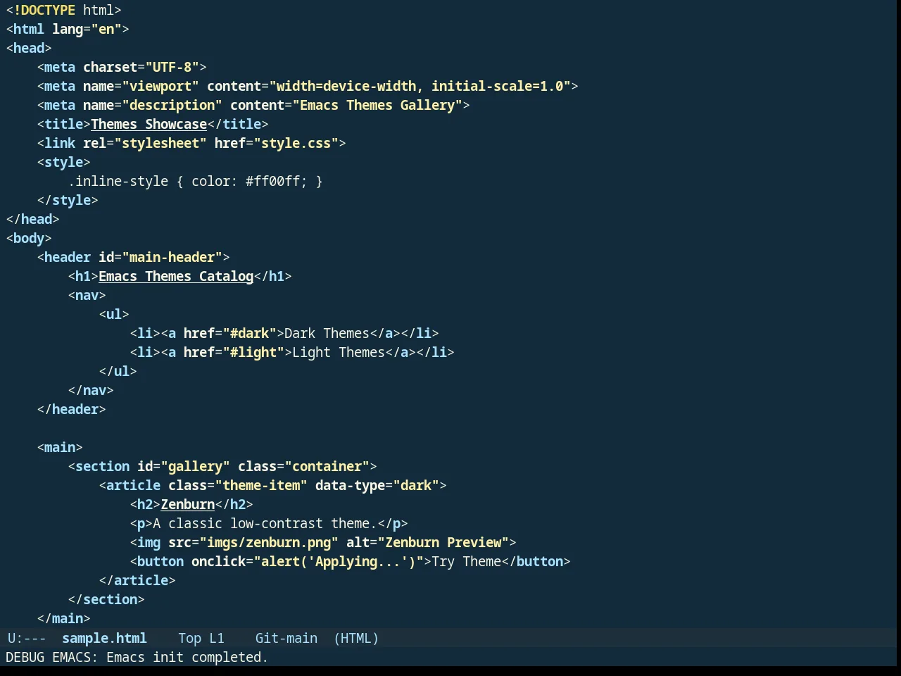 Thankful Eyes Theme in html-mode