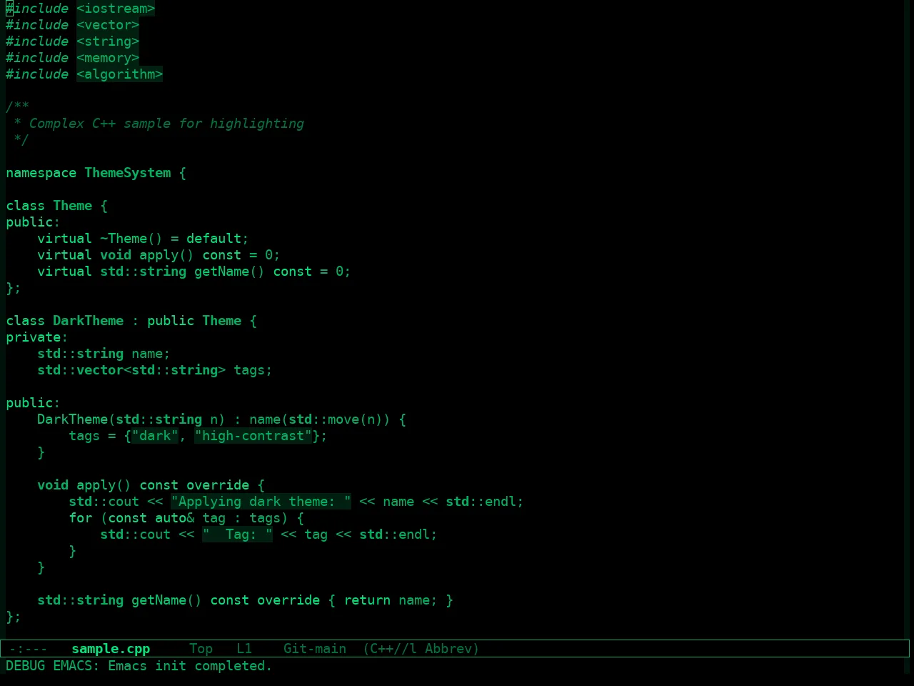 The Matrix Theme in c++-mode