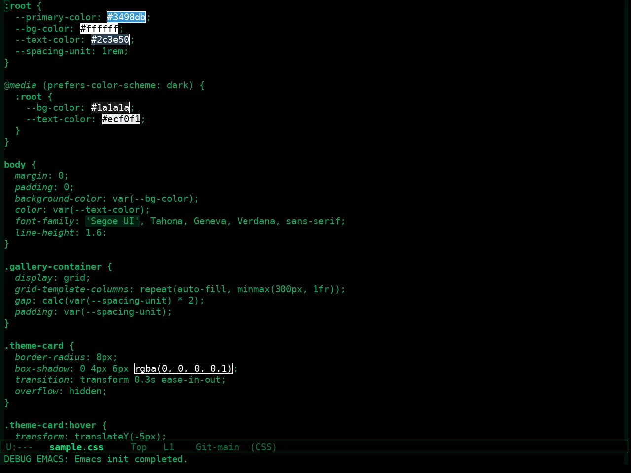 The Matrix Theme in css-mode