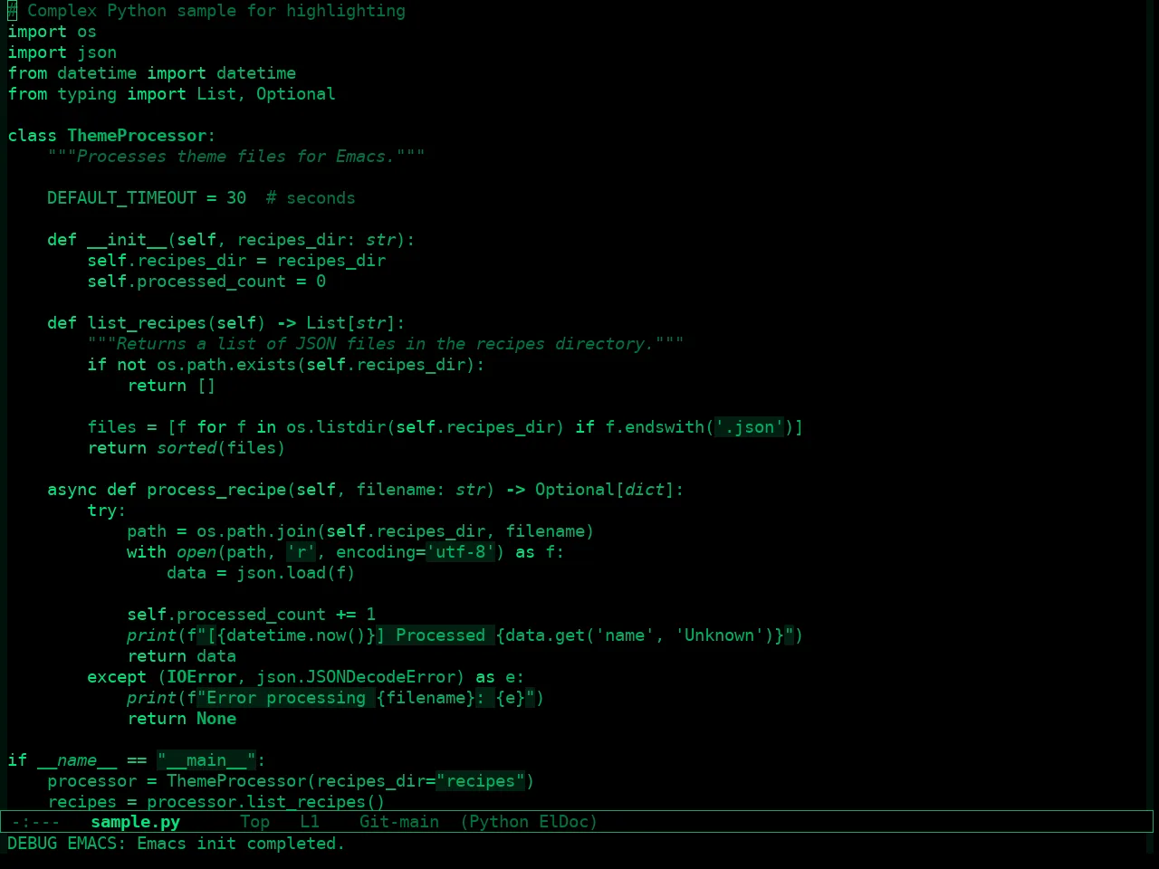 The Matrix Theme in python-mode